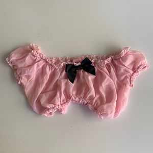 Adorable black bow lingerie top